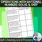 Operations with Rational Numbers Solve and Snip TEKS 7.3 C