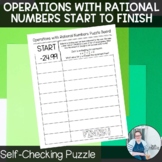 Operations with Rational Numbers Start to Finish Puzzle TE