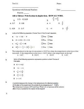 operations with rational numbers test by math overload tpt