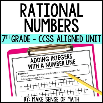 Preview of Operations with Rational Numbers Unit 7th Grade Math | Notes Activities Assess.
