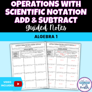 Preview of Operations with Scientific Notation Add Subtract Guided Notes Lesson