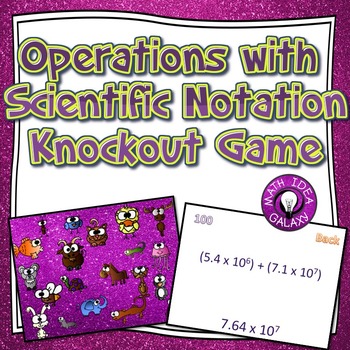 Preview of Operations with Scientific Notation Review Game