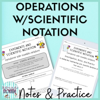 Preview of Operations with Scientific Notation Guided Notes