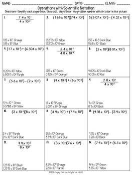 Best operations with scientific notation worksheet Operations with