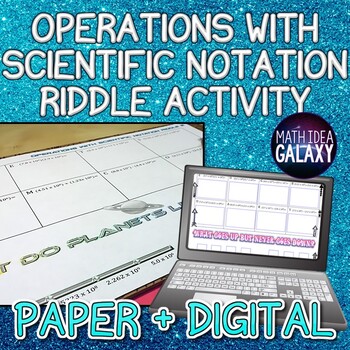 Preview of Operations with Scientific Notation Activity (Riddle)