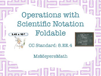 Preview of Operations with Scientific Notation - Rules - Foldable