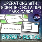 Operations with Scientific Notation Task Cards- Printable 