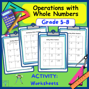 Preview of Math Review - Adding, Subtracting, Multiplying, and Dividing Whole Numbers