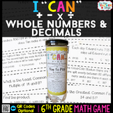 6th Grade Math Game | Operations with Whole Numbers and Decimals