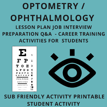 Preview of Ophthalmology Lessons Tech / Asst. Job Interview Prep Activity Optometry Lessons