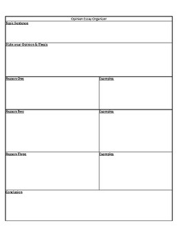 Preview of Opinion Essay Organizer