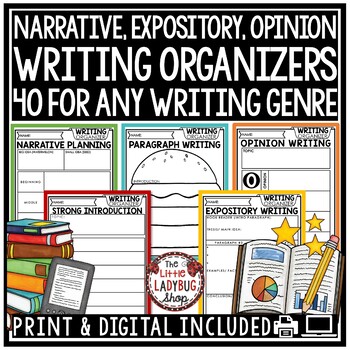Preview of Opinion Expository Writing Graphic Organizers Personal Narrative Paragraph HowTo