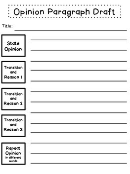 opinion paragraph graphic organizer free by the clever