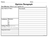 Opinion Paragraph Graphic Organizer