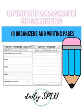 Preview of Opinion Paragraph Graphic Organizers