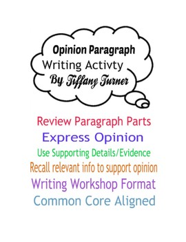 Preview of Opinion Paragraph Individual Packet