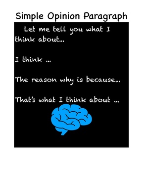 Preview of Opinion Paragraph Poster