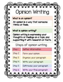 Opinion Paragraph Template by Kate Lewis | TPT