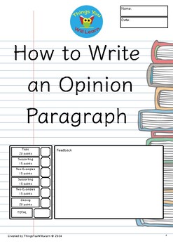 Preview of How to Write an Opinion Paragraph (The Writing Process)