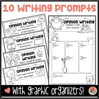 Opinion Persuasive Writing Prompts with Graphic Organizers | TPT