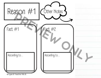 Preview of Opinion/Persuasive Writing Research Graphic Organizer