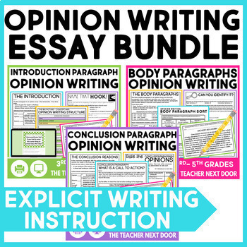 Preview of Opinion Writing Essay Persuasive Graphic Organizers Anchor Charts 3rd - 5th