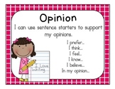 Opinion Poster (Sentence Starters)
