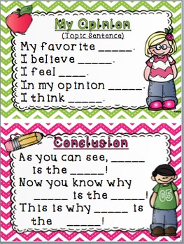 Opinion Writing EBSR with Sentence Starters