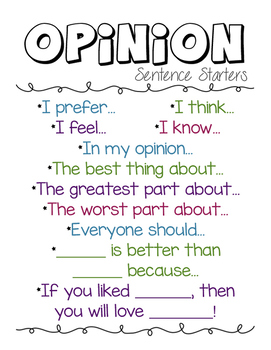 sentence starters for an opinion essay
