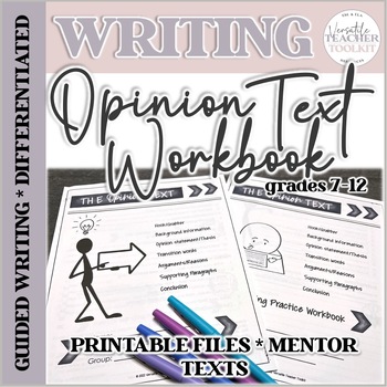 Differentiated Opinion Text Guided Writing Workbook Printable Files
