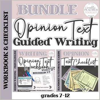 Preview of Persuasive Writing/Opinion Text Guided Writing with Checklists BUNDLE