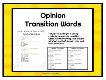 transition words opinion essay