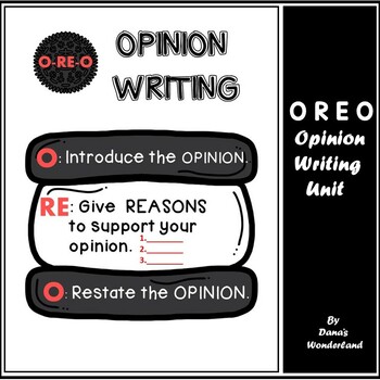 Preview of OREO Opinion Writing Graphic Organizers and Prompts for 1st, 2nd, 3rd Grade