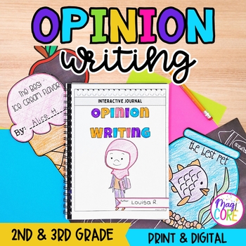 Preview of Opinion Persuasive Writing Journal 2nd 3rd Grade Unit - Lessons, Anchor Charts