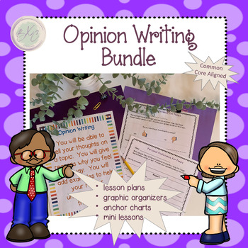 Preview of Opinion Writing - 2nd Grade Bundle - Lessons, graphic organizers, rubrics, W2.1