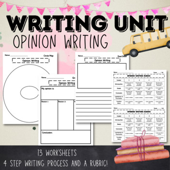 Preview of Opinion Writing - 4 Step Opinion Writing Process - Graphic Organizers/Rubric