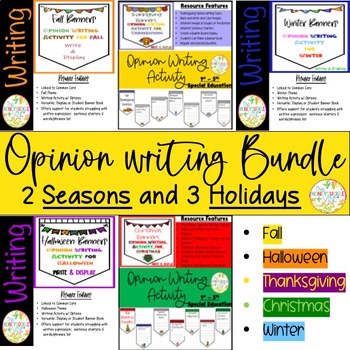 Preview of Opinion Writing Activities Support Struggling Writers Banners Bundle