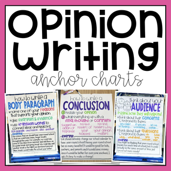 writing an opinion essay anchor chart