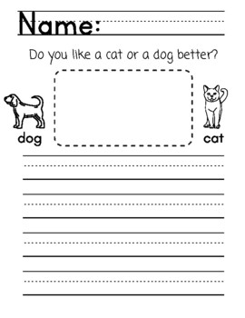 Preview of Opinion Writing Assessment - Do you like a cat or dog better?
