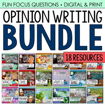 Preview of Opinion Writing BUNDLE (18 Seasonal/Holiday-Related Resources) Print & Digital
