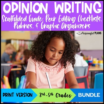 Preview of Opinion Essay Writing Guide, Rubric, Graphic Organizer, & Peer Editing Templates