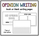 Opinion Writing Book/Blank Pages