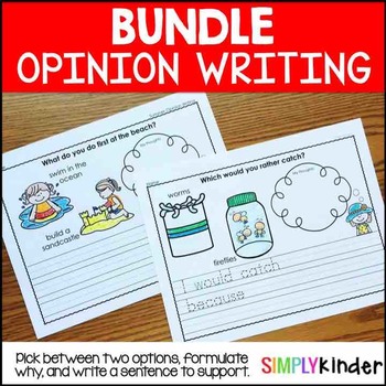 Preview of Kindergarten Opinion Writing Prompts Bundle