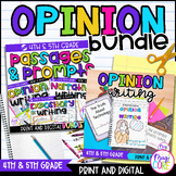 Opinion Writing Bundle - 4th & 5th Grade Opinion Writing, Passages & Prompts