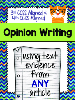 Preview of Opinion Writing CCSS Aligned (Grades 3-4)