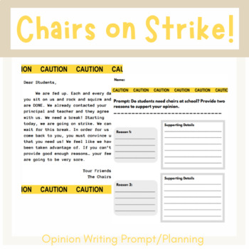 Preview of Opinion Writing- Chairs on Strike