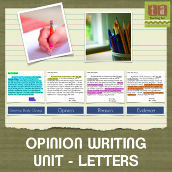 Preview of Opinion Writing Through Letters - Writing Workshop Paper Using Checklists