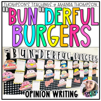 Preview of Opinion Writing Craft and Writing Prompt | Burger Craft and Bulletin board