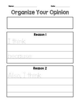 Opinion Writing Differentiated Graphic Organizers by Mrs Romano | TPT