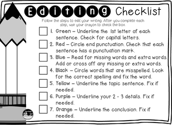 Opinion Writing ~ Editing Checklist by Teaching Down by the Bay | TpT